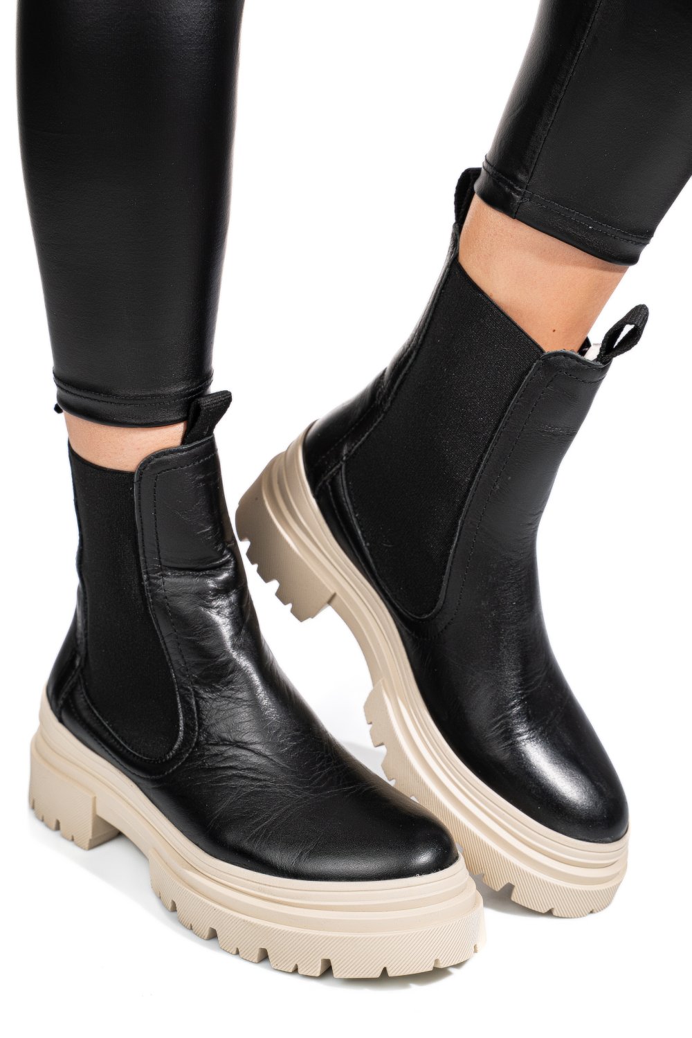 GHETE NEGRE PIELE NATURALA 52132505