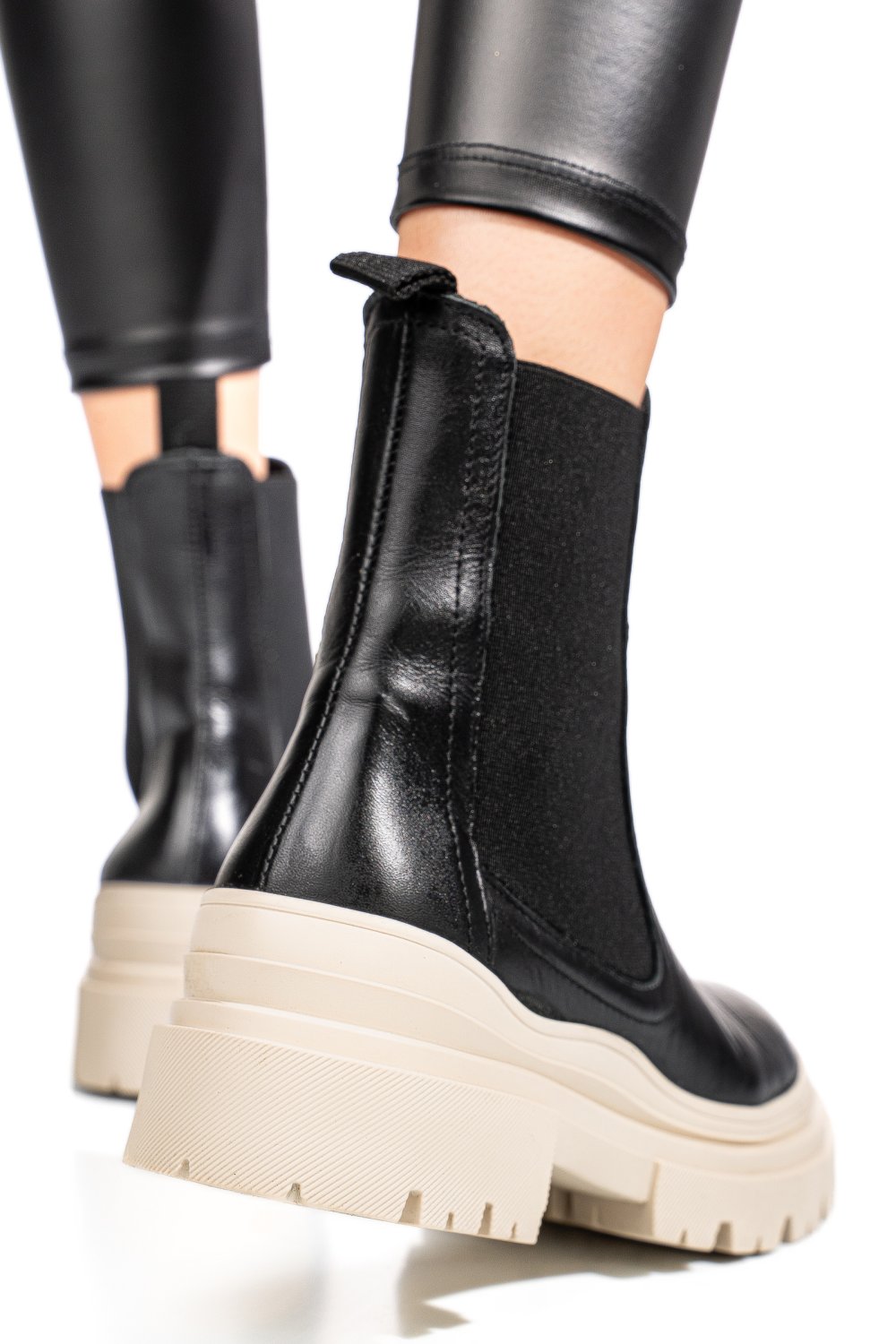 GHETE NEGRE PIELE NATURALA 52132505