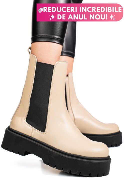 Ghete bej piele naturala 51132254