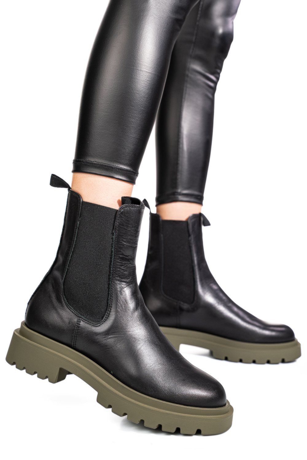 GHETE NEGRE PIELE NATURALA 52132466