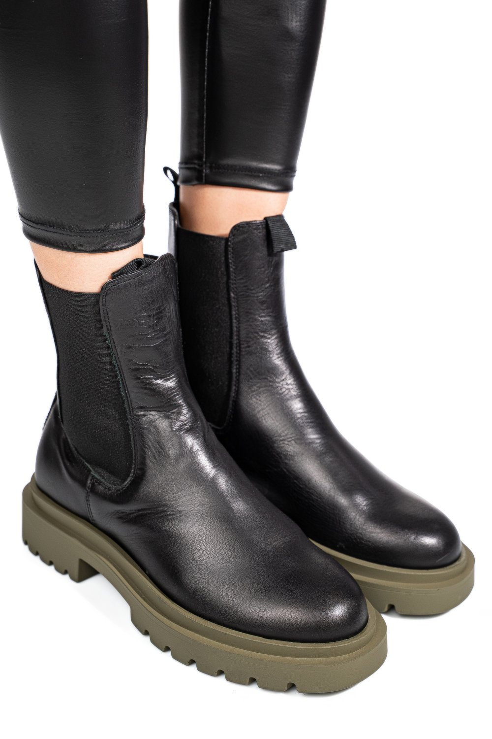 GHETE NEGRE PIELE NATURALA 52132466