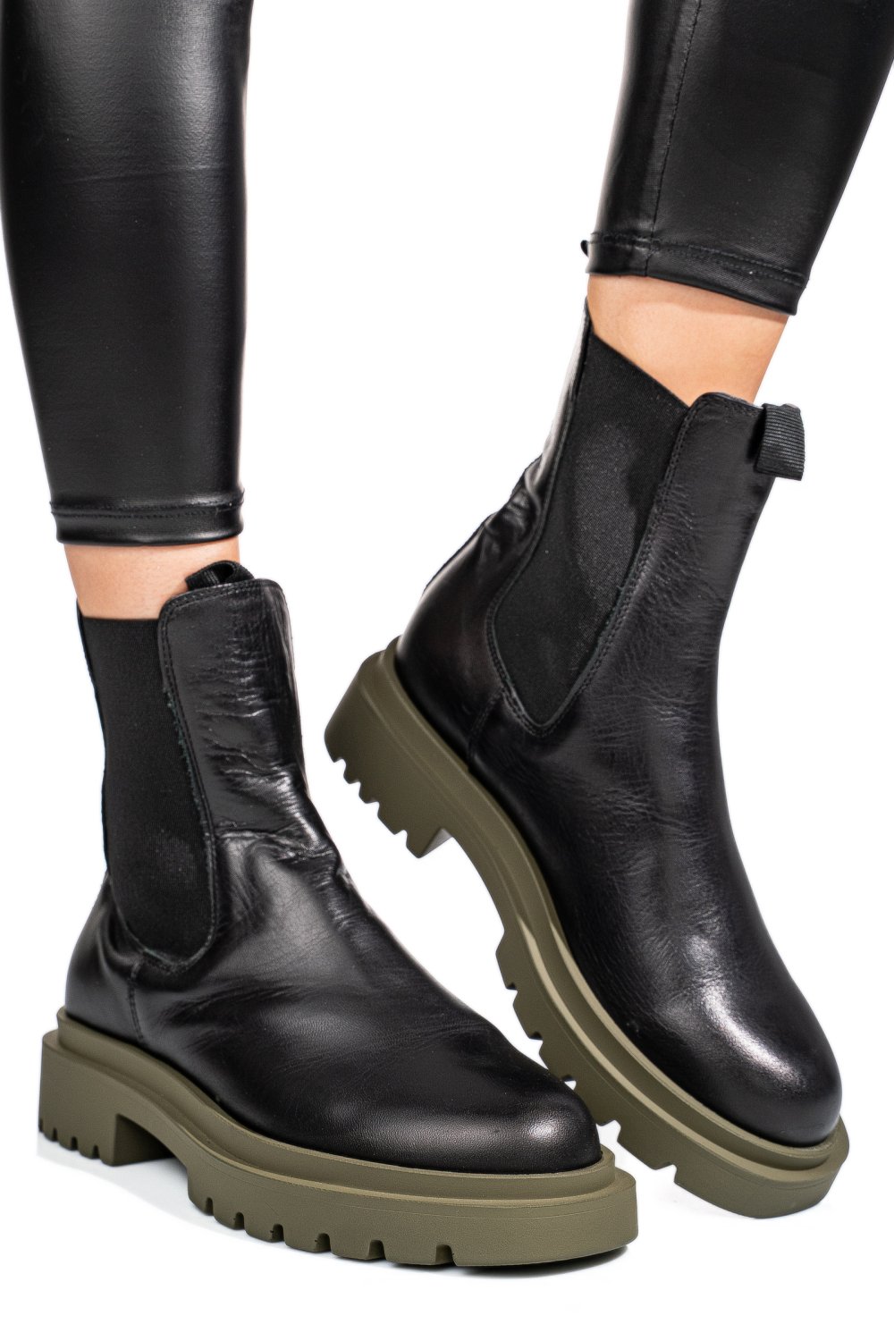 GHETE NEGRE PIELE NATURALA 52132466