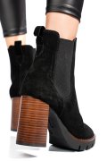 BOTINE NEGRE PIELE NATURALA INTOARSA 52132451
