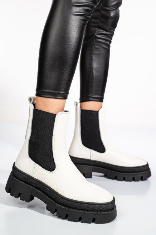 Ghete albe piele naturala 52132507