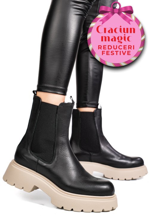 Ghete negre piele naturala 52132459