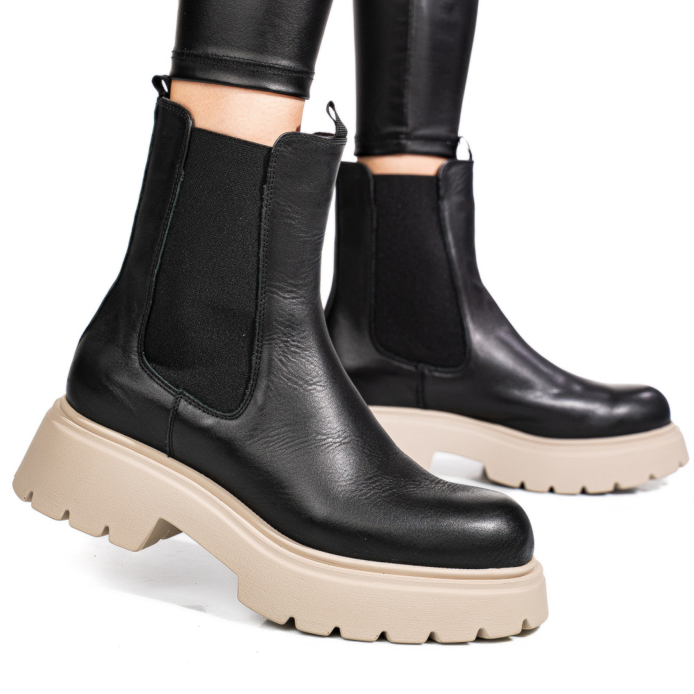 GHETE NEGRE PIELE NATURALA 52132459