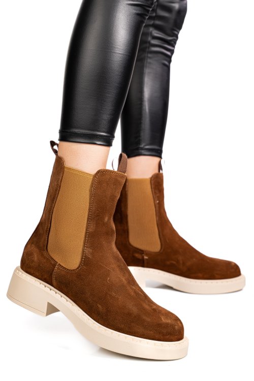 Ghete maro piele naturala intoarsa 52130135