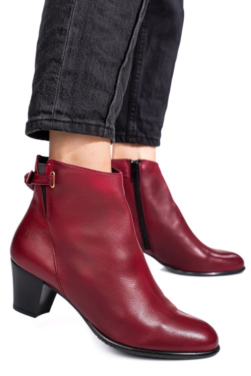 Botine rosii piele naturala 50132058