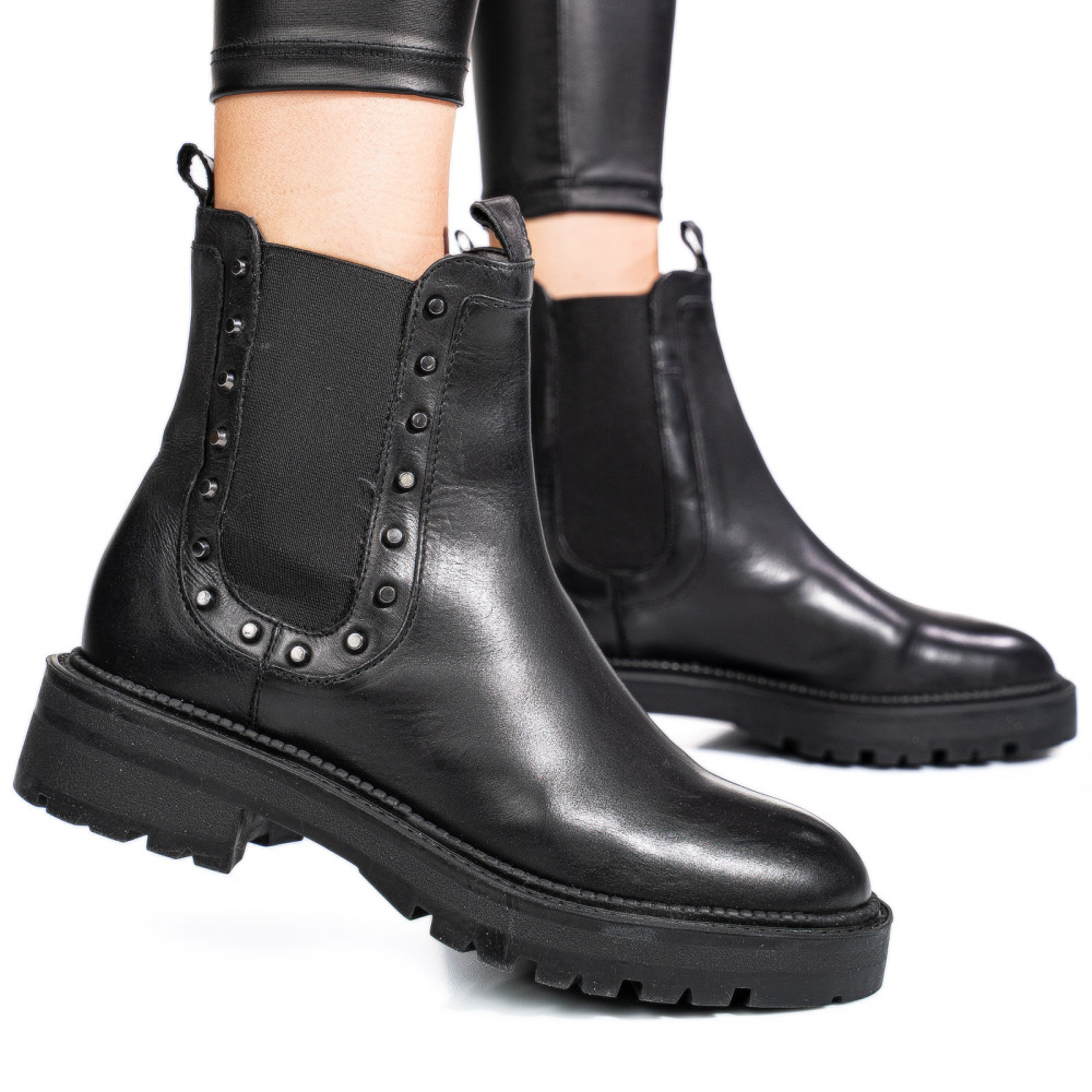 GHETE NEGRE PIELE NATURALA 52132445