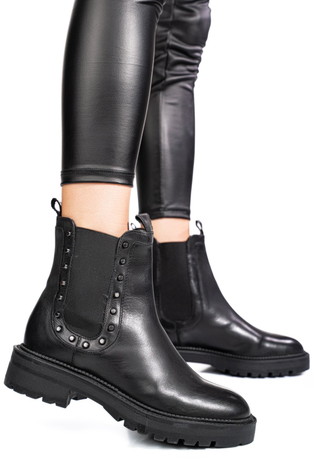 GHETE NEGRE PIELE NATURALA 52132445