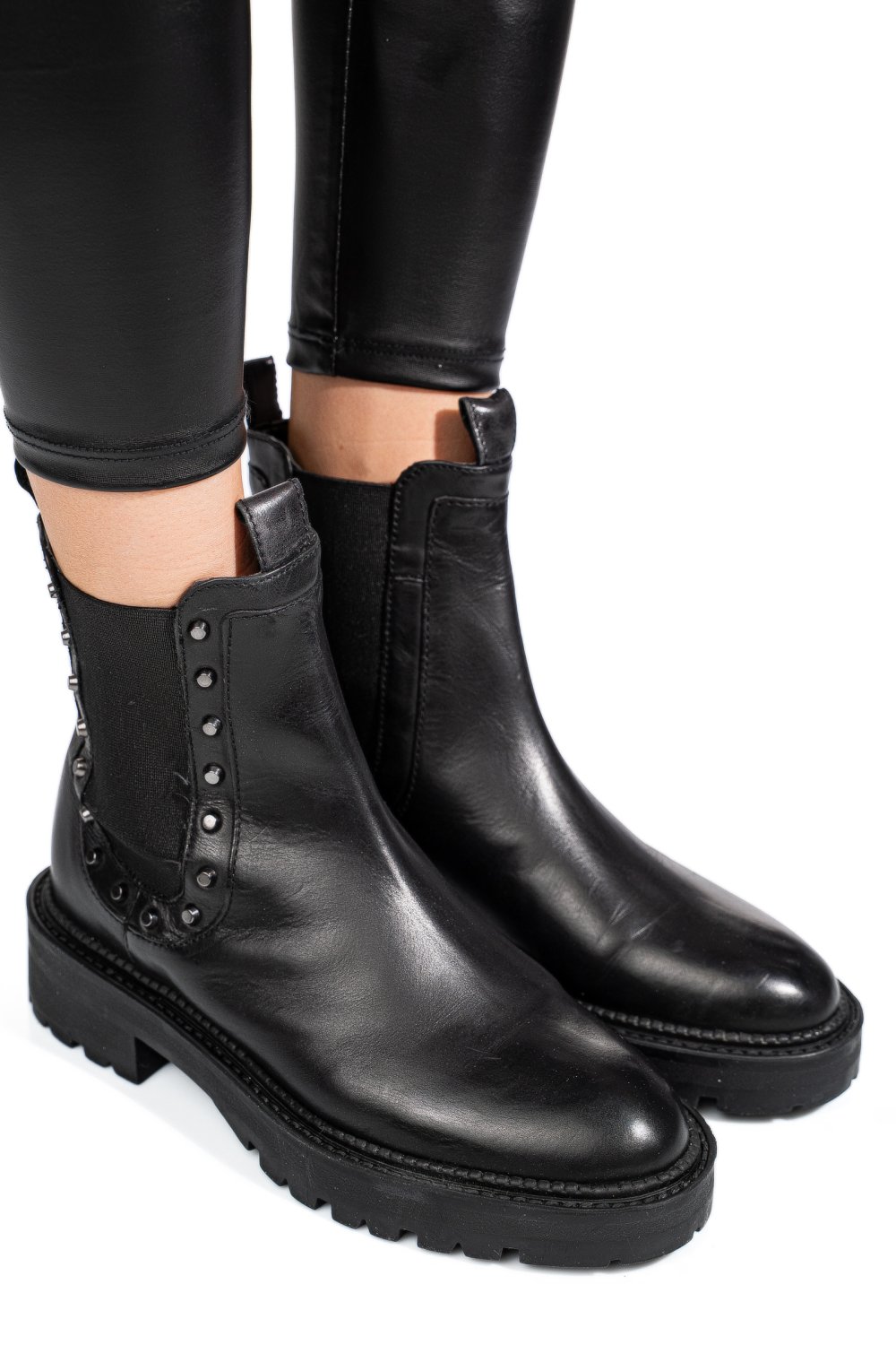 GHETE NEGRE PIELE NATURALA 52132445