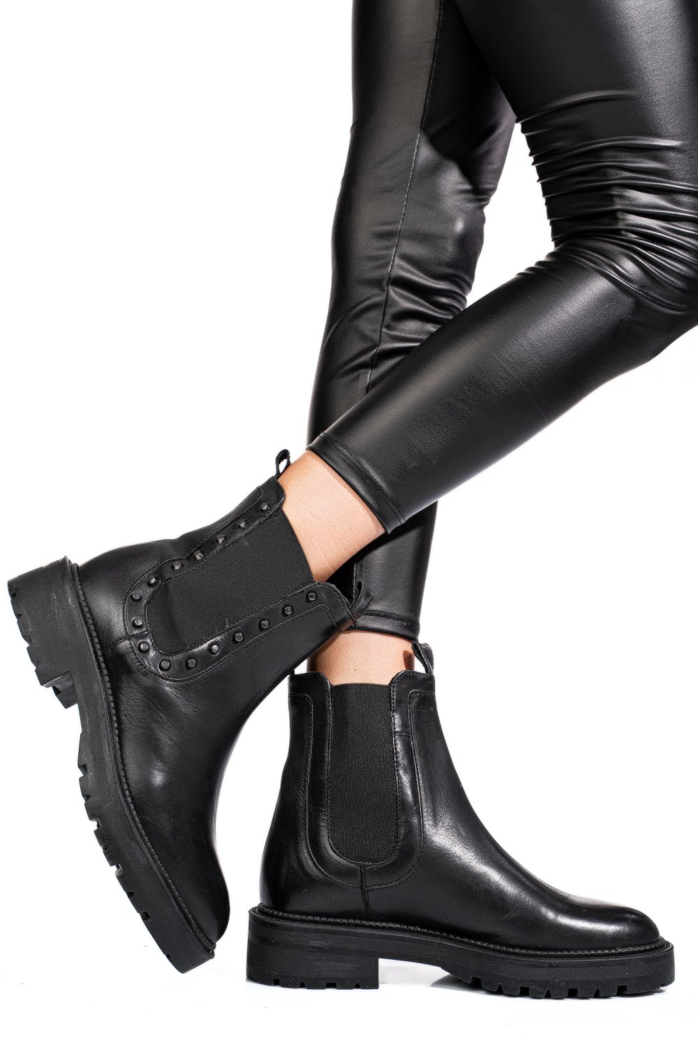 GHETE NEGRE PIELE NATURALA 52132445