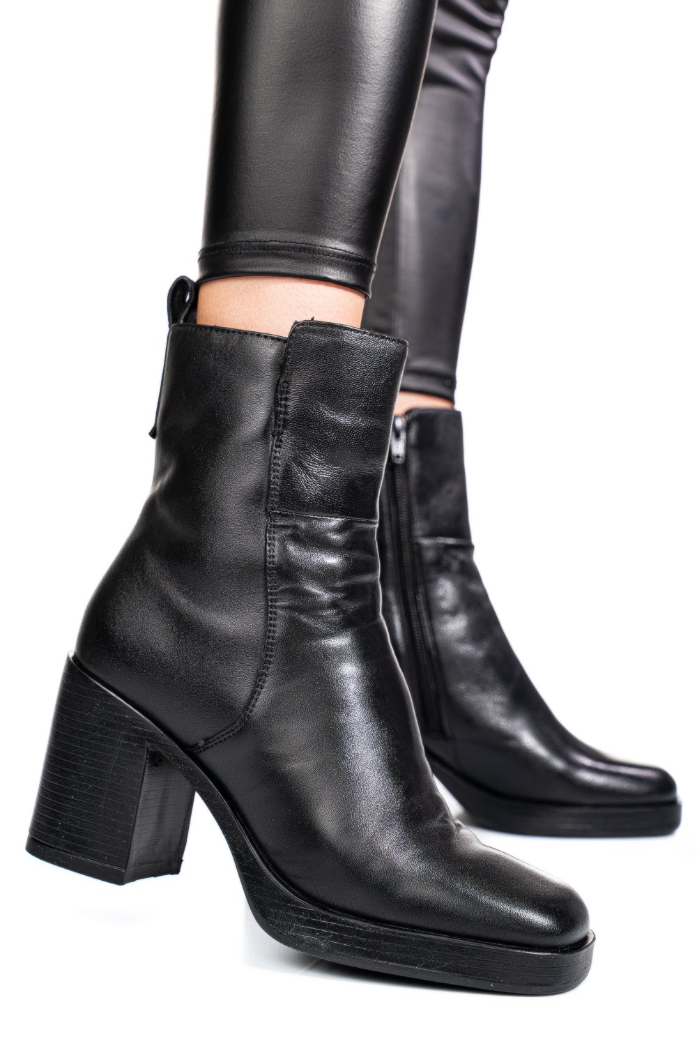 BOTINE NEGRE PIELE NATURALA 53132282