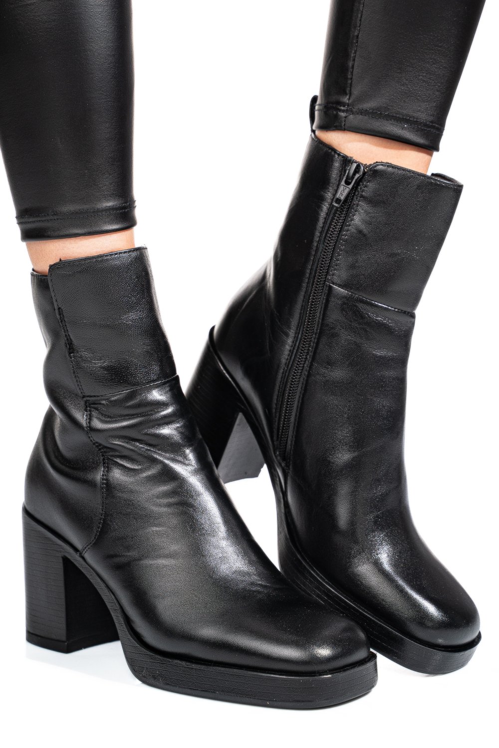 BOTINE NEGRE PIELE NATURALA 53132282
