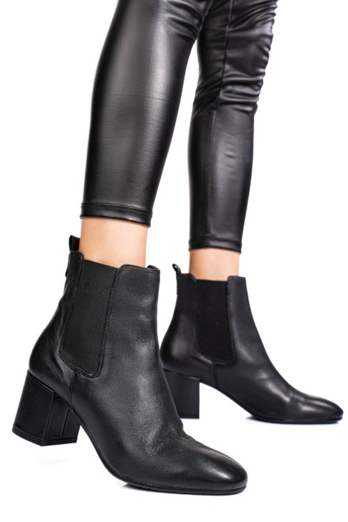 Botine negre piele naturala 50132047