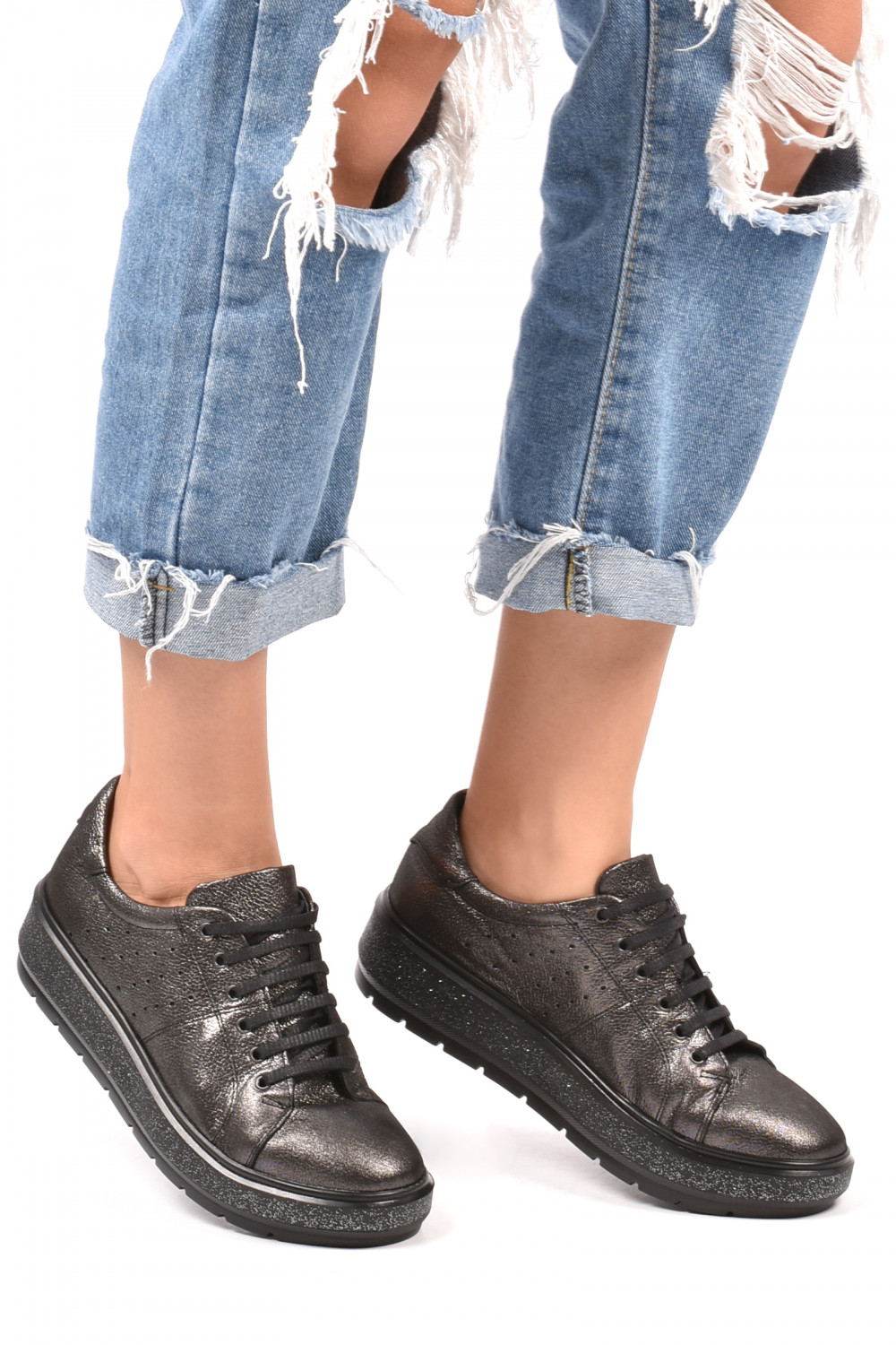 PANTOFI GRI SIDEF PIELE NATURALA 1PC92653AST