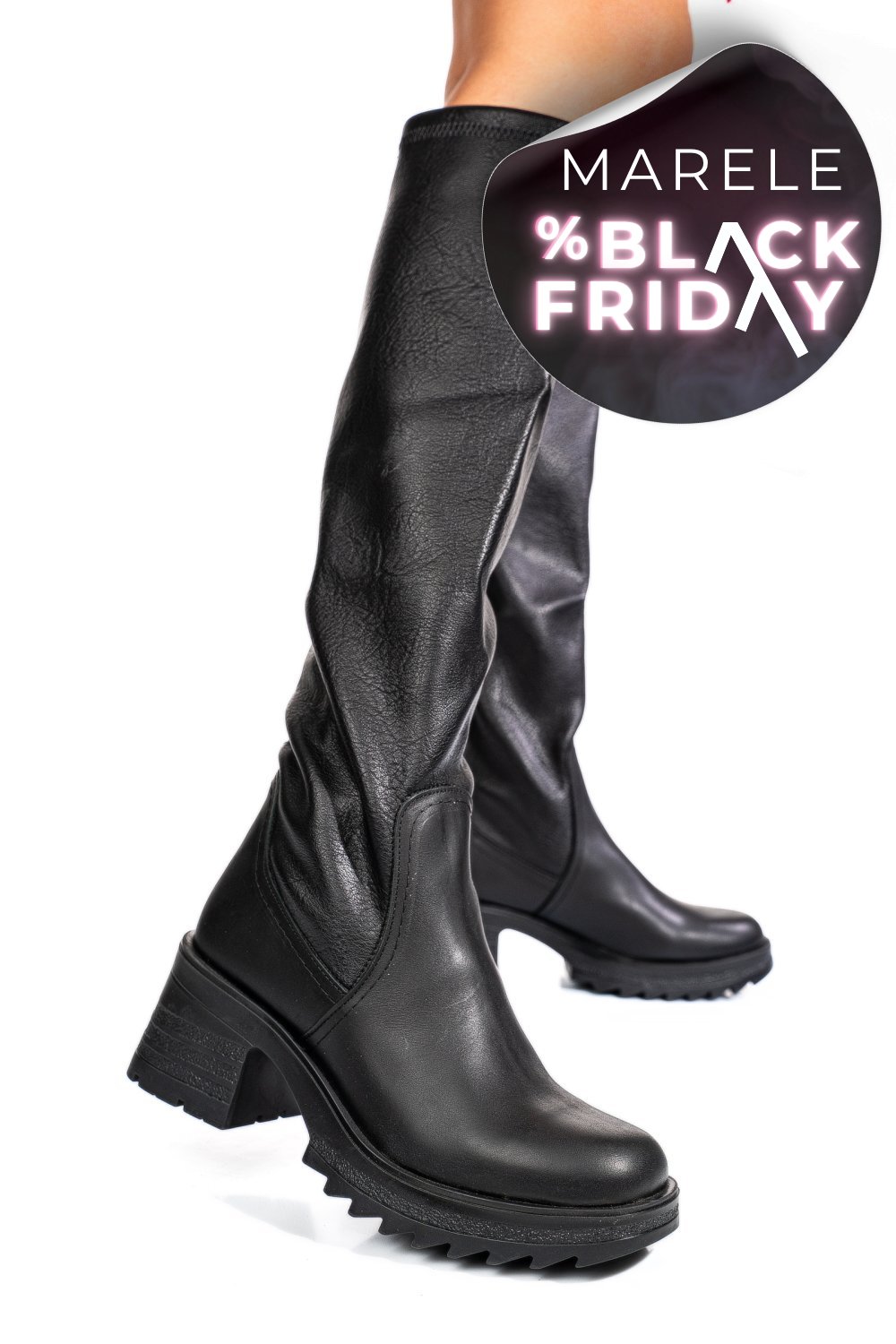 CIZME NEGRE PIELE NATURALA 52122121