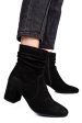 Botine negre piele naturala intoarsa 50132055