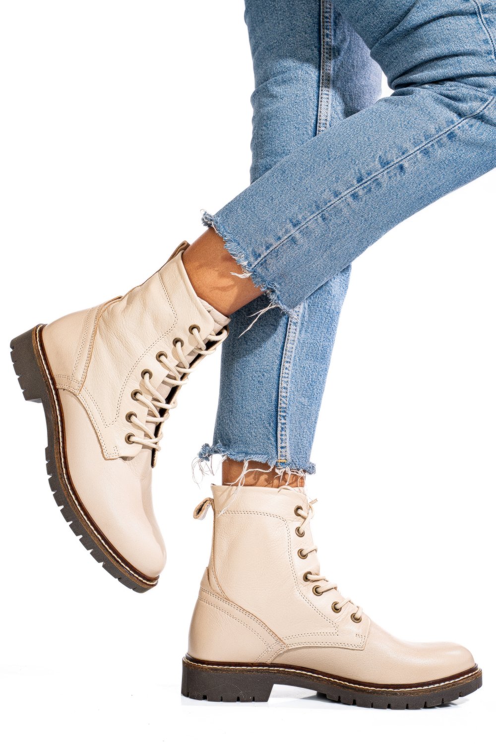 GHETE BEJ PIELE NATURALA 52130124