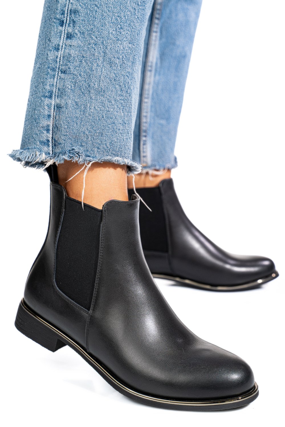 GHETE NEGRE PIELE NATURALA 53130147