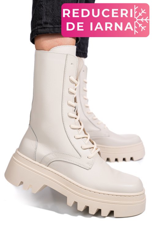 Ghete bej piele naturala 52132499