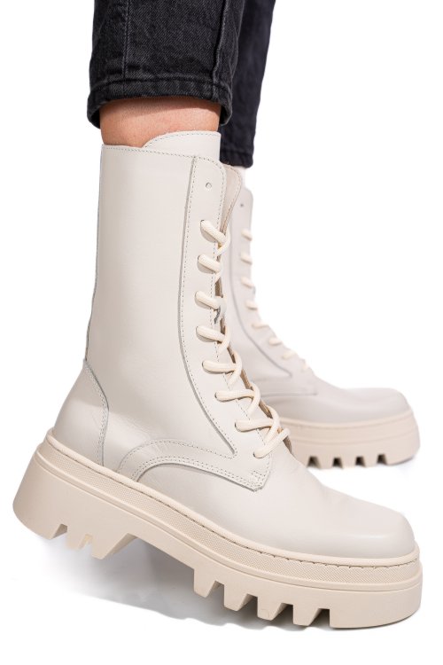 Ghete bej piele naturala 52132499