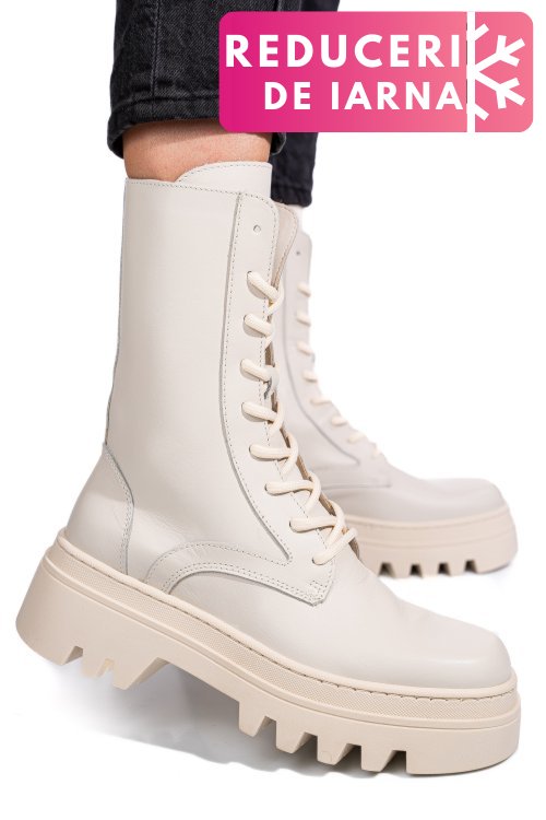 Ghete bej piele naturala 52132499