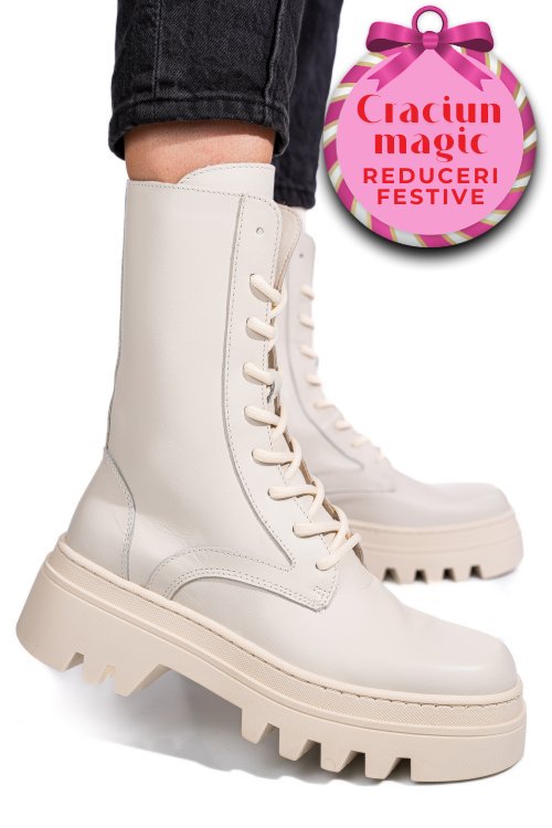 Ghete bej piele naturala 52132499