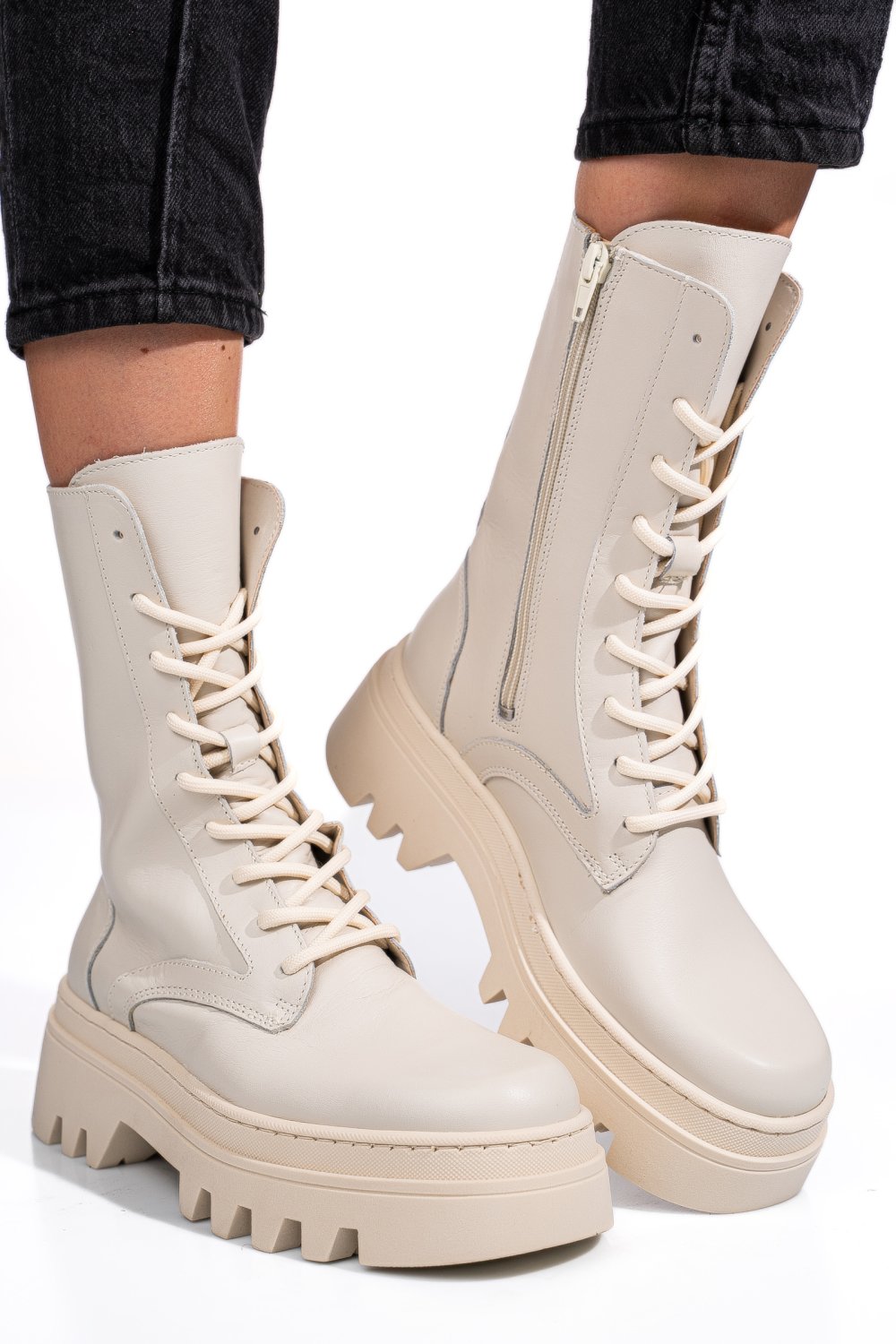 GHETE BEJ PIELE NATURALA 52132499