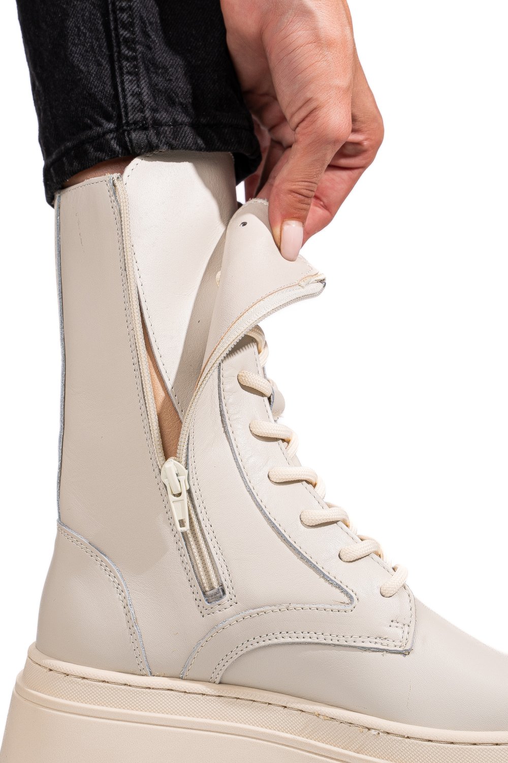 GHETE BEJ PIELE NATURALA 52132499