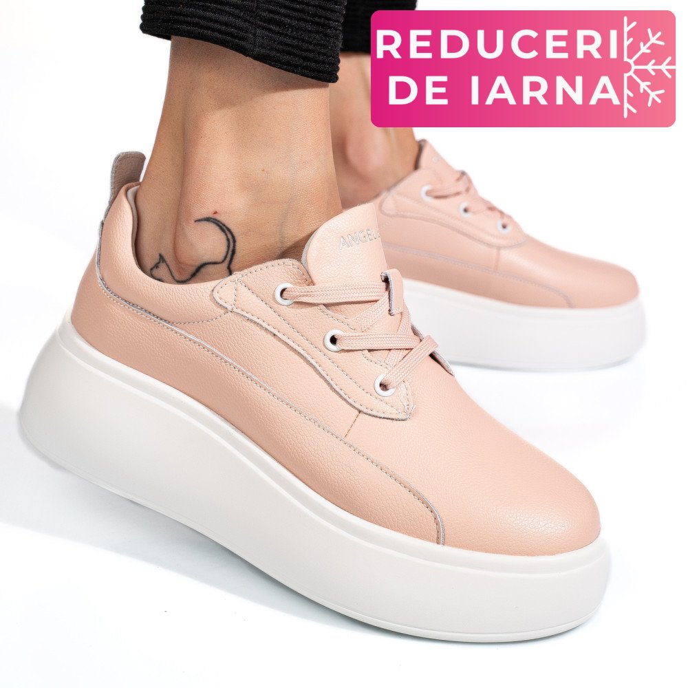 PANTOFI SPORT ROZ PIELE NATURALA FSP002291