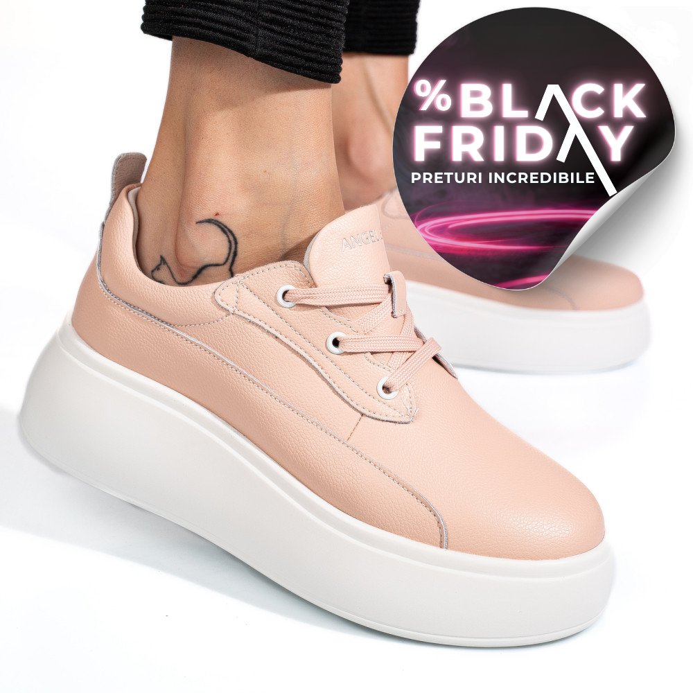 PANTOFI SPORT ROZ PIELE NATURALA FSP002291