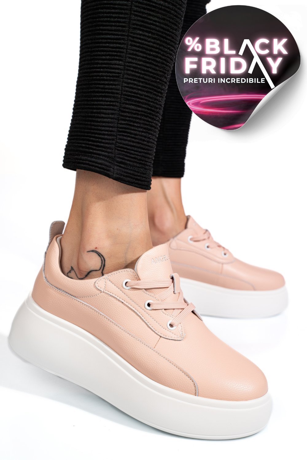 PANTOFI SPORT ROZ PIELE NATURALA FSP002291