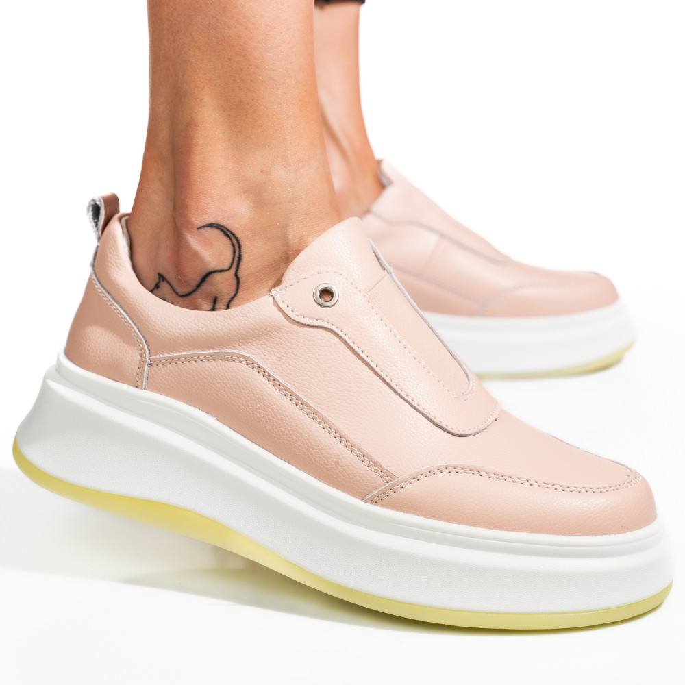 PANTOFI SPORT ROZ PIELE NATURALA FSP002293