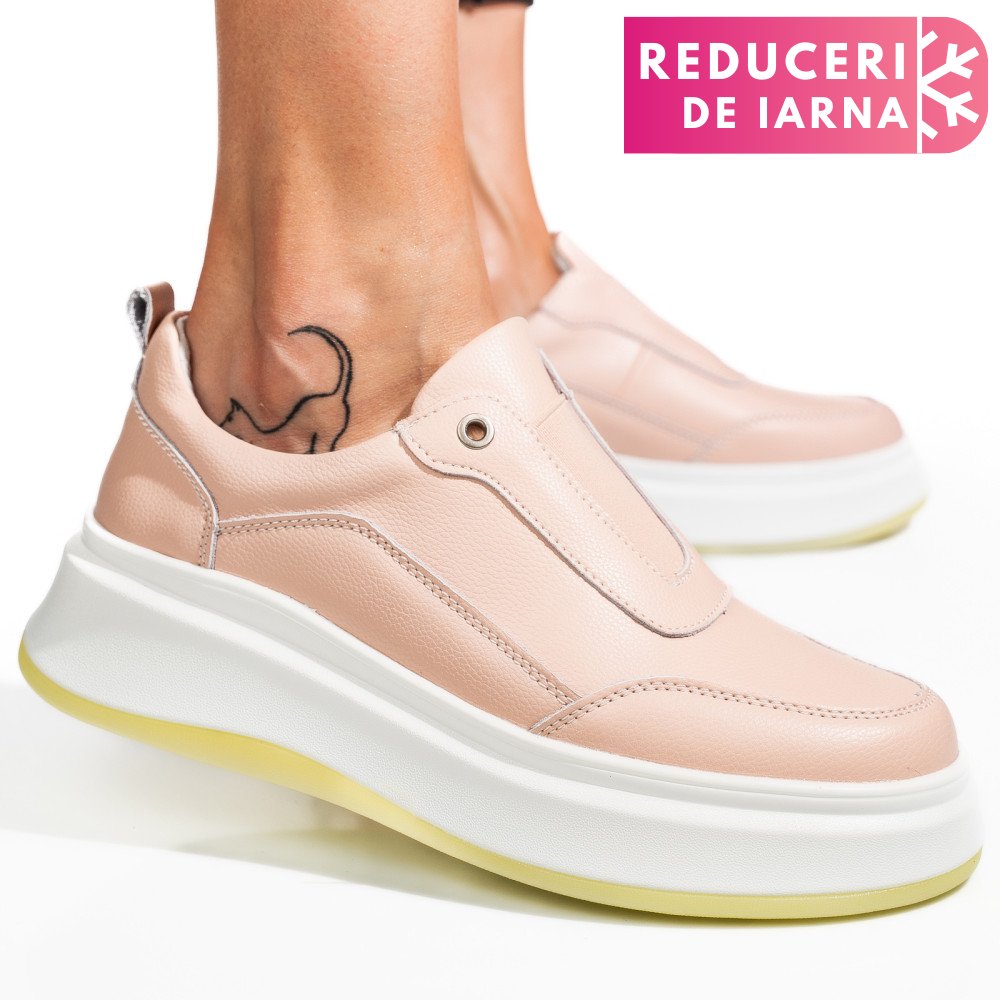PANTOFI SPORT ROZ PIELE NATURALA FSP002293