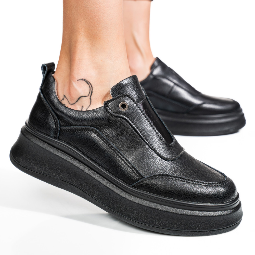 PANTOFI SPORT NEGRI PIELE NATURALA FSP002293