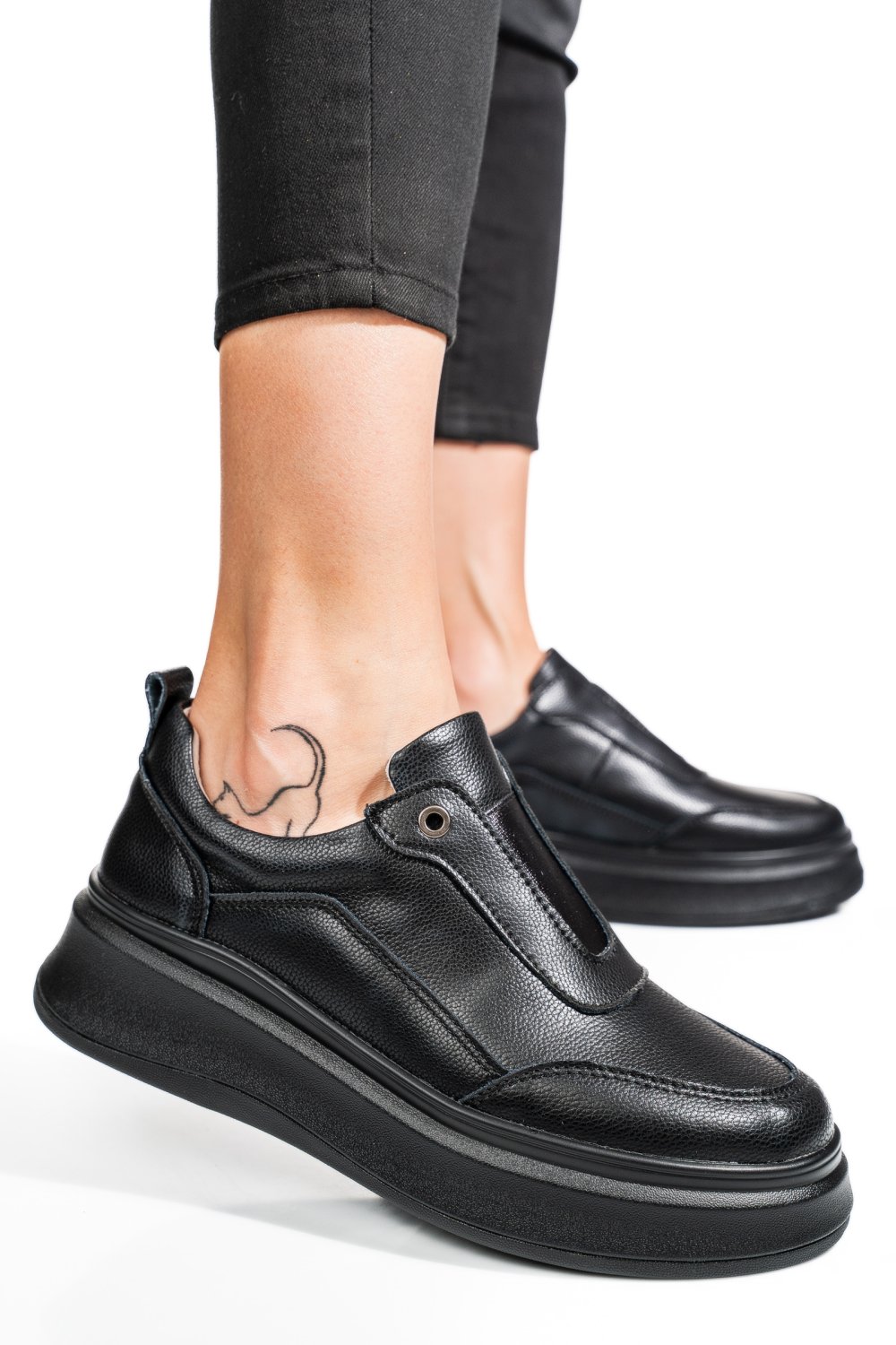 PANTOFI SPORT NEGRI PIELE NATURALA FSP002293