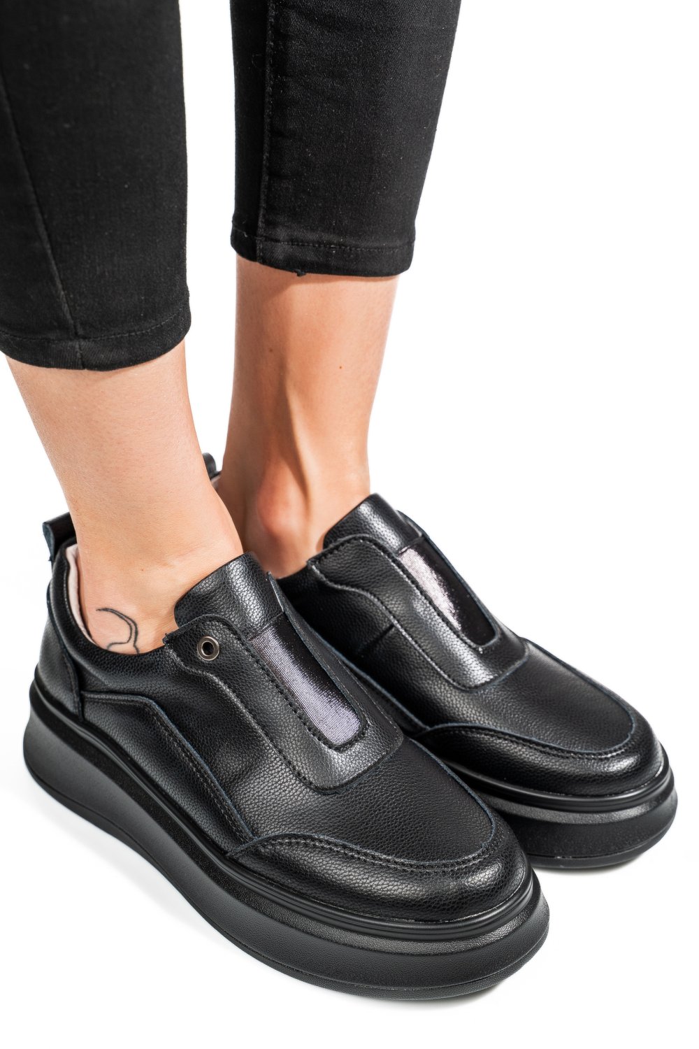 PANTOFI SPORT NEGRI PIELE NATURALA FSP002293