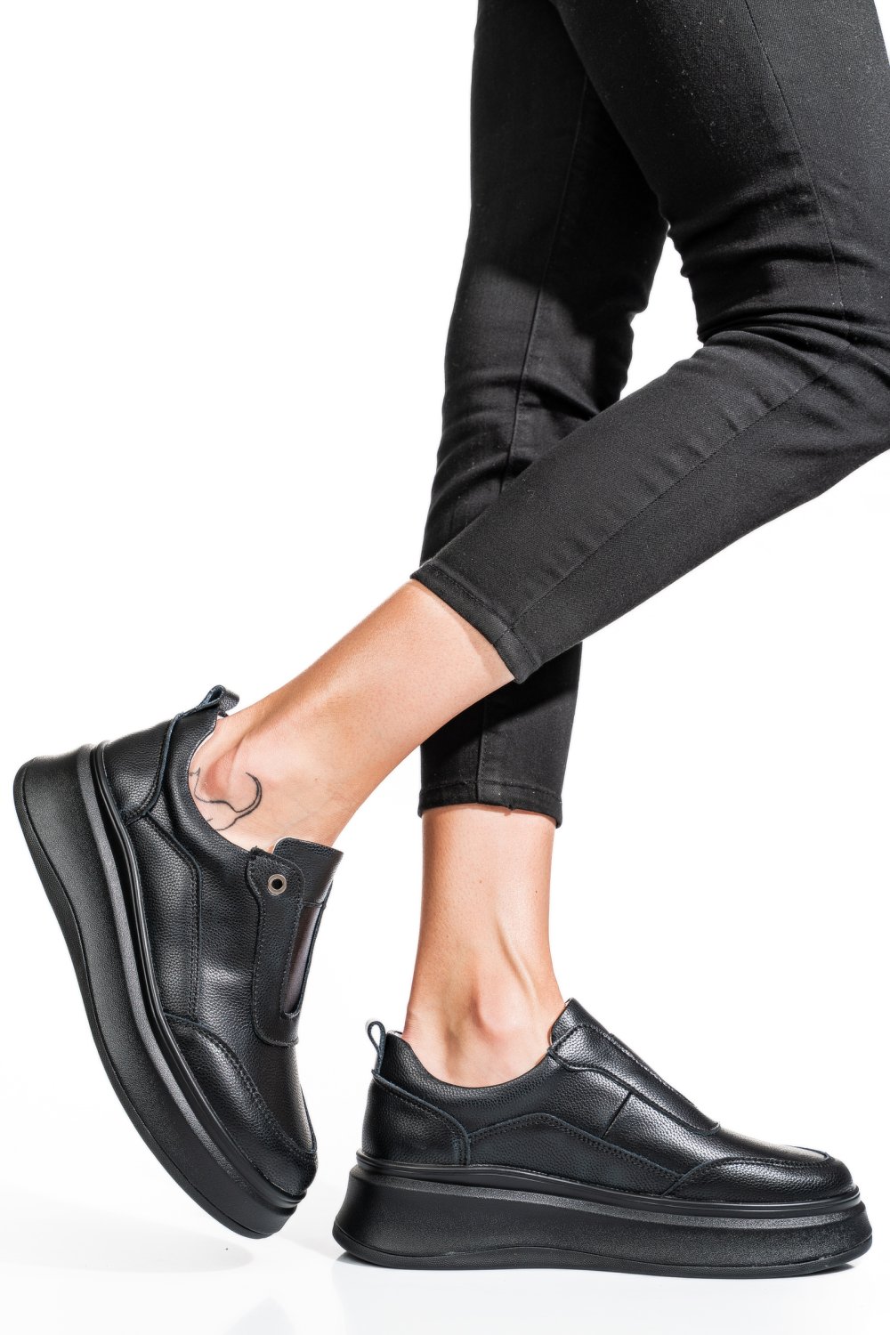 PANTOFI SPORT NEGRI PIELE NATURALA FSP002293