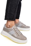PANTOFI SPORT LIGHT GREY PIELE NATURALA LACUITA FSP002-283