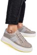 Pantofi sport light grey piele naturala lacuita fsp002-283