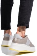 PANTOFI SPORT LIGHT GREY PIELE NATURALA LACUITA FSP002-283