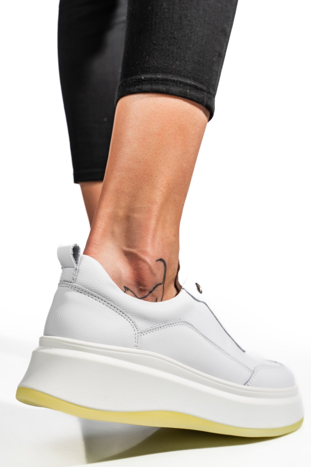 PANTOFI SPORT ALBI PIELE NATURALA FSP002293