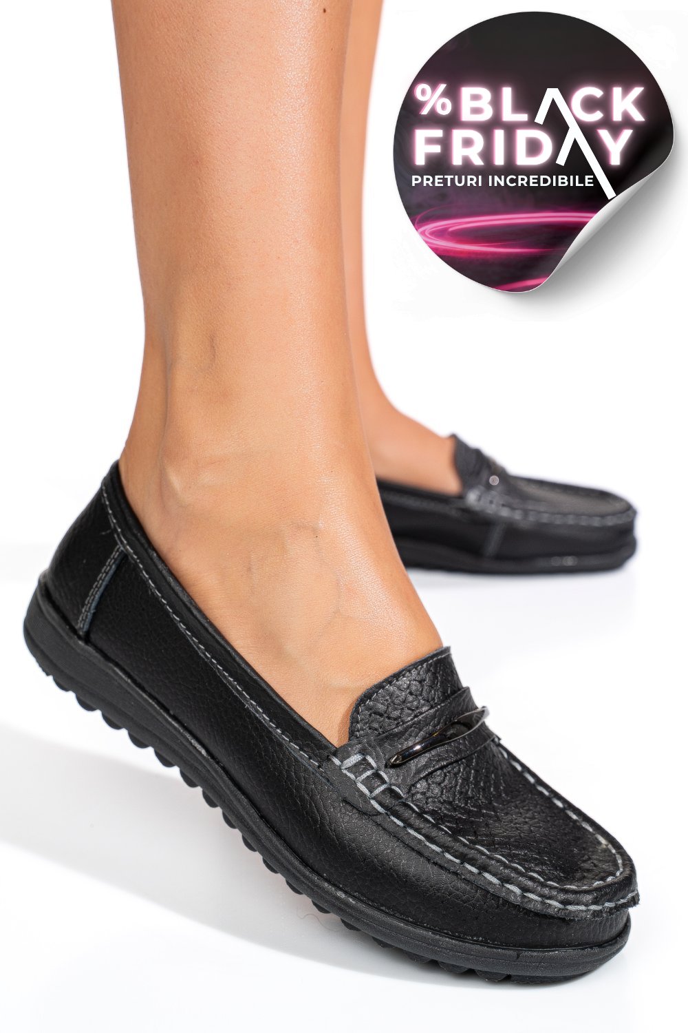 MOCASINI NEGRI PIELE NATURALA BSP07