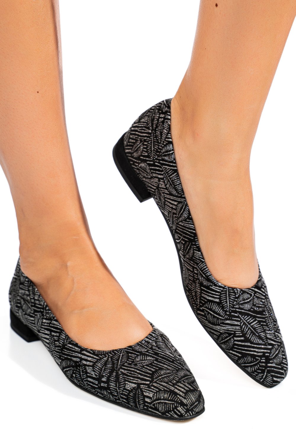 BALERINI NEGRU ARGINTIU PIELE NATURALA 0PC7AKA