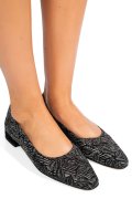 BALERINI NEGRU ARGINTIU PIELE NATURALA 0PC7AKA