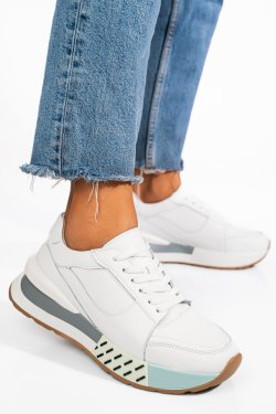 PANTOFI SPORT ALBI PIELE NATURALA FSP001770