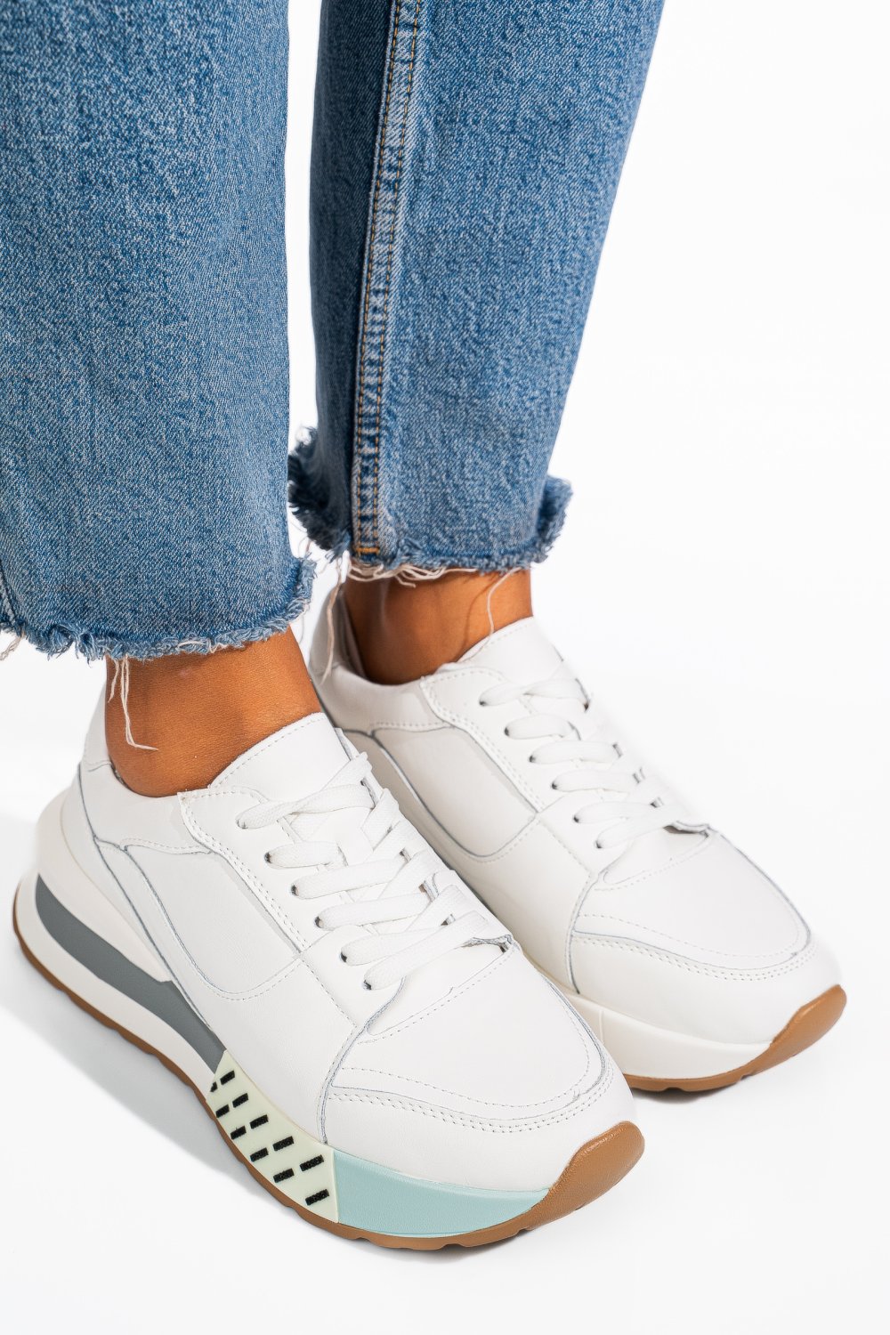 PANTOFI SPORT ALBI PIELE NATURALA FSP001770