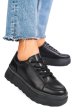 Pantofi sport negri piele naturala fsp001777