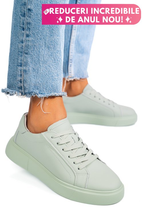 Pantofi sport verzi piele naturala fsp001765